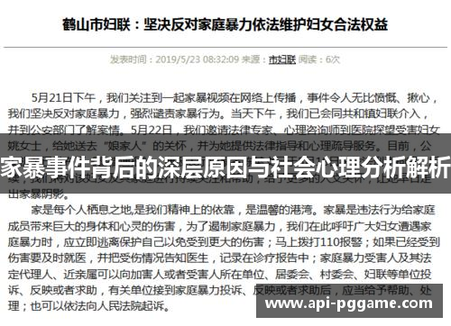 家暴事件背后的深层原因与社会心理分析解析